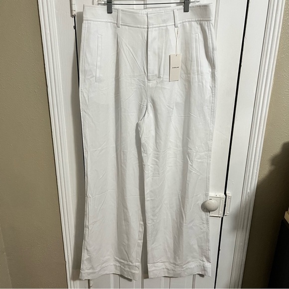 Everlane Way-High Drape Pants White 14R 14 Regular Tencel Cotton D - Picture 3 of 13